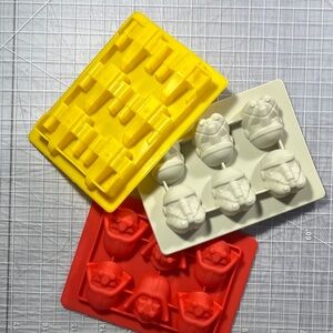 Star Wars Red, Yellow, and White Character Ice Molds